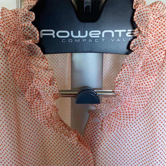 Orange/White Polka Dotted Work Blouse - Picture 4 of 7